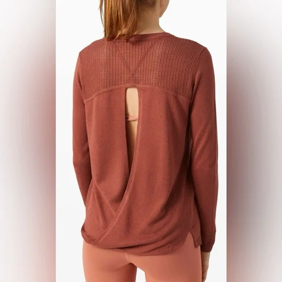 Lululemon Back to Balance Long Sleeve Sweater Rustic Clay Size XS Excellent - Picture 1 of 15